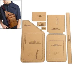 DIY Leather Goods Kraft Paper Template For Men's Fashion Chest Bag Sewing Pattern  Handmade Shoulder Bag Cutting Pattern Stencil