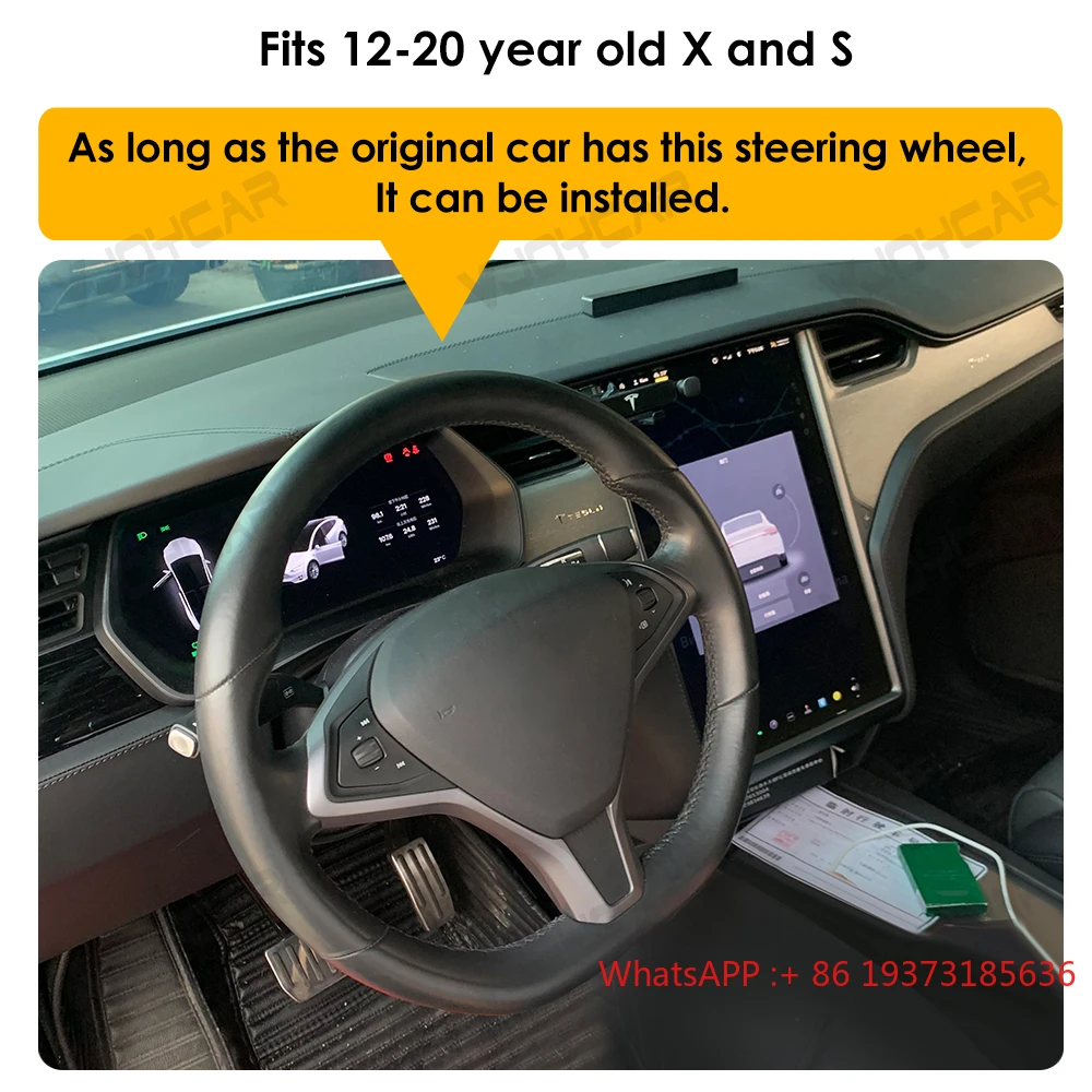 Beheiztes Yoke-Lenkrad für Tesla Model X Sports, Rennwagen-Innengriff, Kohlefaser-Option für Tesla Model S