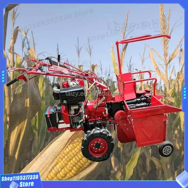 Automatic Diesel Corn Harvester Walking Type Engine Powered Maize Harvesting Machine for Farm Agricultural Use High