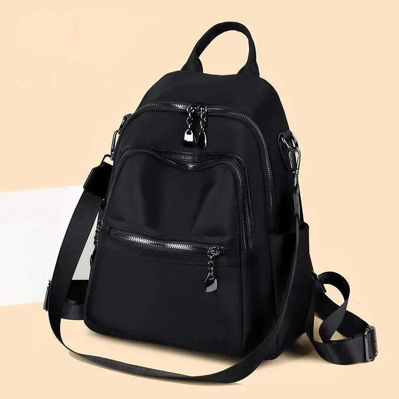 2025 New Korean Fashion Simple Women's Lightweight School Bag Casual Travel Large Capacity Soft Leather Backpack Ani
