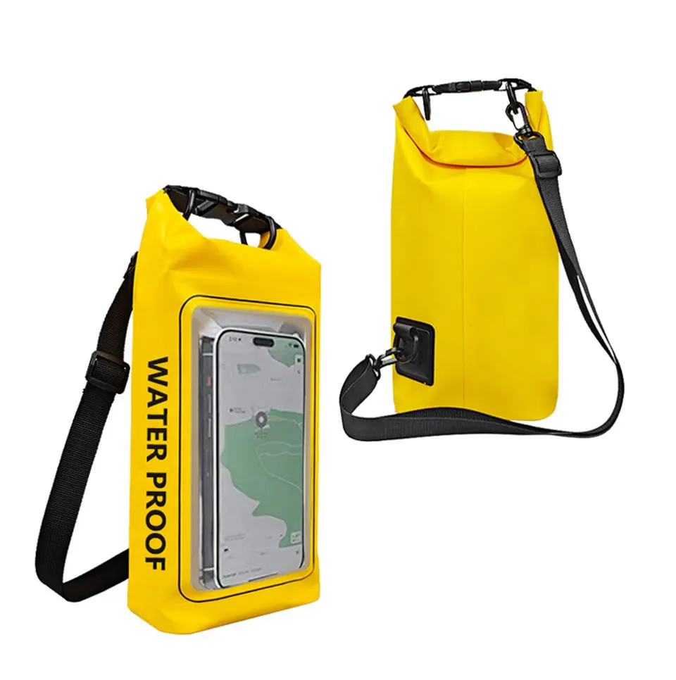 2L/5L Wasserdichte Trockentasche mit Touchscreen, Schwimmen, wasserdichte PVC-Tasche, Rafting, schwimmende Outdoor-Sporttasche, Aufbewahrungstasche für Surfbrett und Kajak – Detail 18