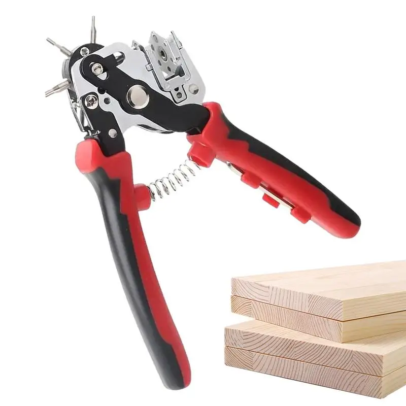 Heavy Duty Couro Belt Punch Tool, Furador para Artesanato, Ferramenta de Reparo de Couro, Rotary, Multi Buraco Tamanhos