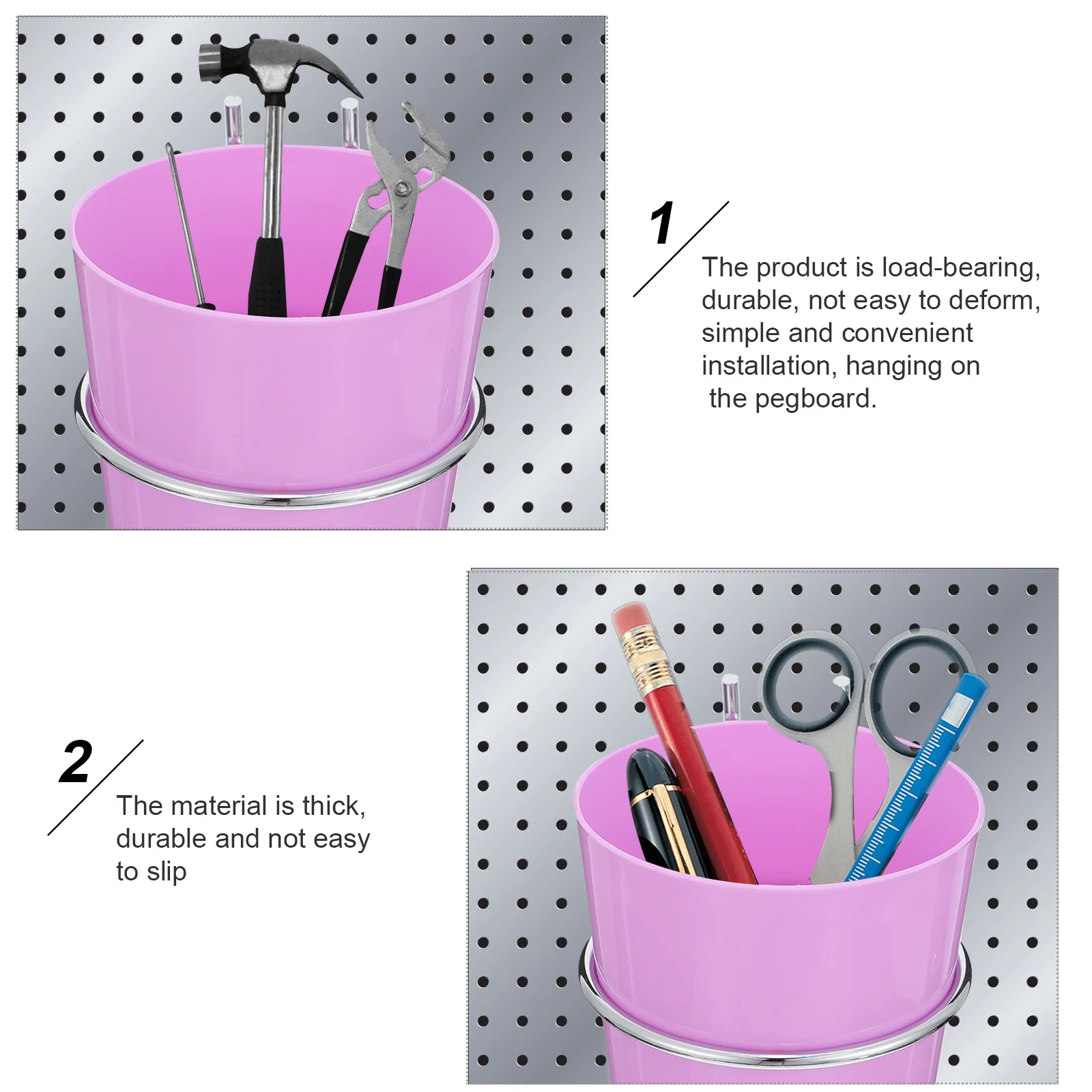 

5 set Round Cup Hooks Pegboard Organizers Lightweight Rust-Proof Storage Holder For Kitchen Bathroom Garage Home Use