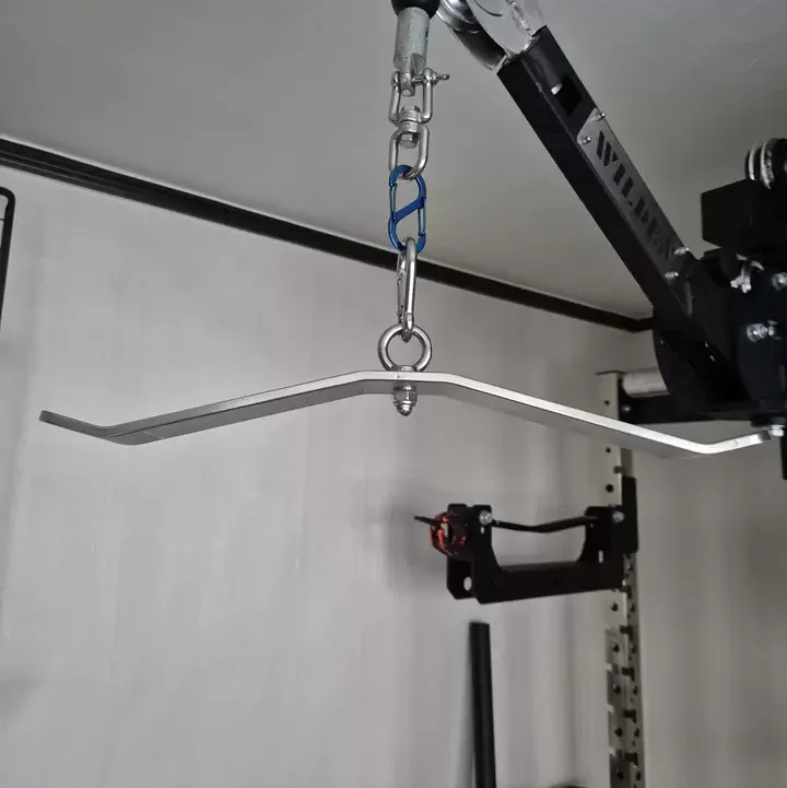 Stainless Steel Curl LAT Pull Down Handle Heavy Duty Pulley Cable Machine Attachment LAT Pulldown Tricep Bar
