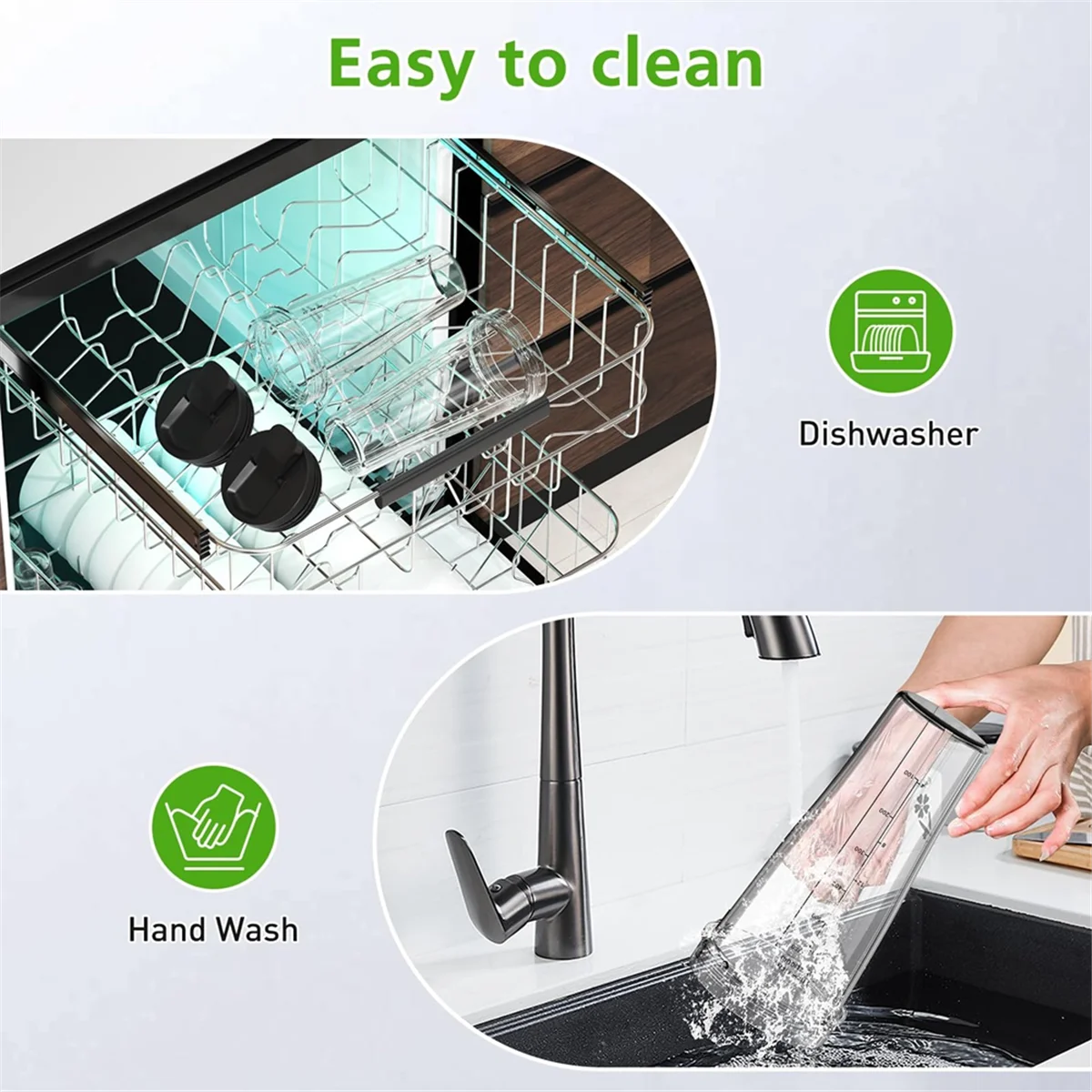 A14G-Blender Replacement Parts for , 24oz Blender Cups with Lids, Blender Blade for Auto IQ Blender