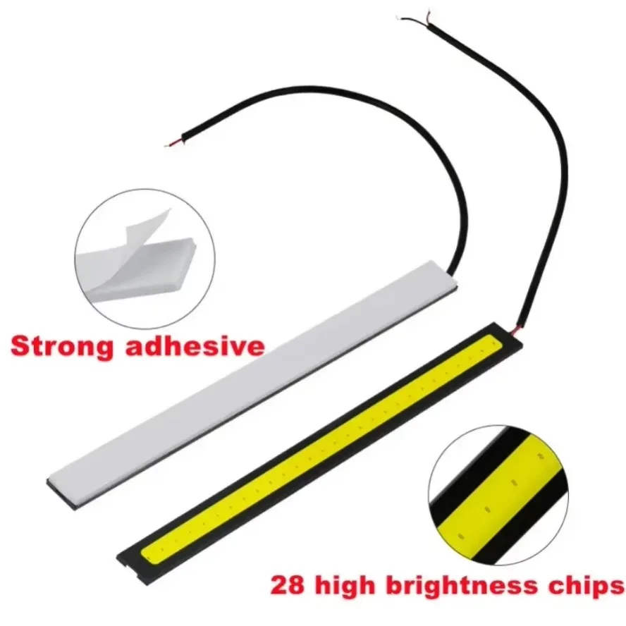 10~1Pcs 17cm Universal Car LED Strip Light Waterproof Daytime Running Light COB DRL Car LED Strip Auto Interior Car Styling Lamp