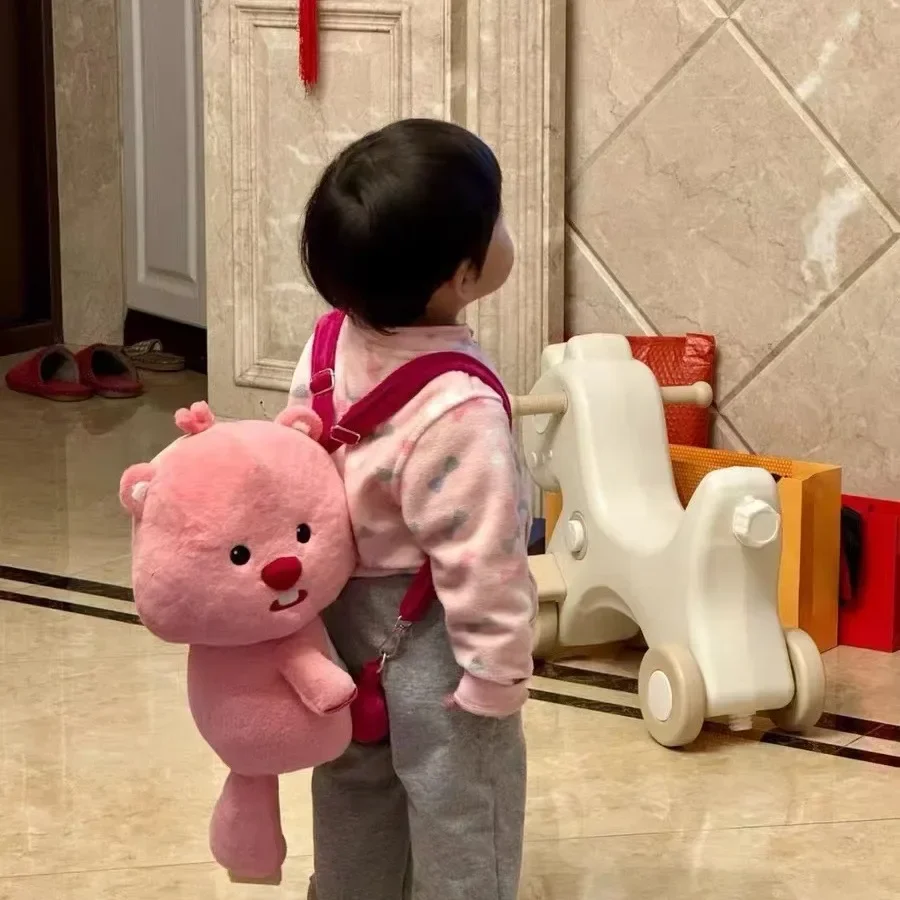 Sac à dos en peluche poupée castor Kawaii, sac de jouet en peluche de dessin animé, cadeau de noël créatif, accessoires d'animation