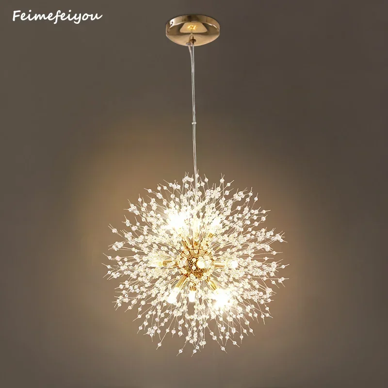 Crystal Lighting Pendant Lights Cristal Nordic Lamp LED Hanging Restaurant Bedroom Dandelion Pendant Lamp Living Room Decoration