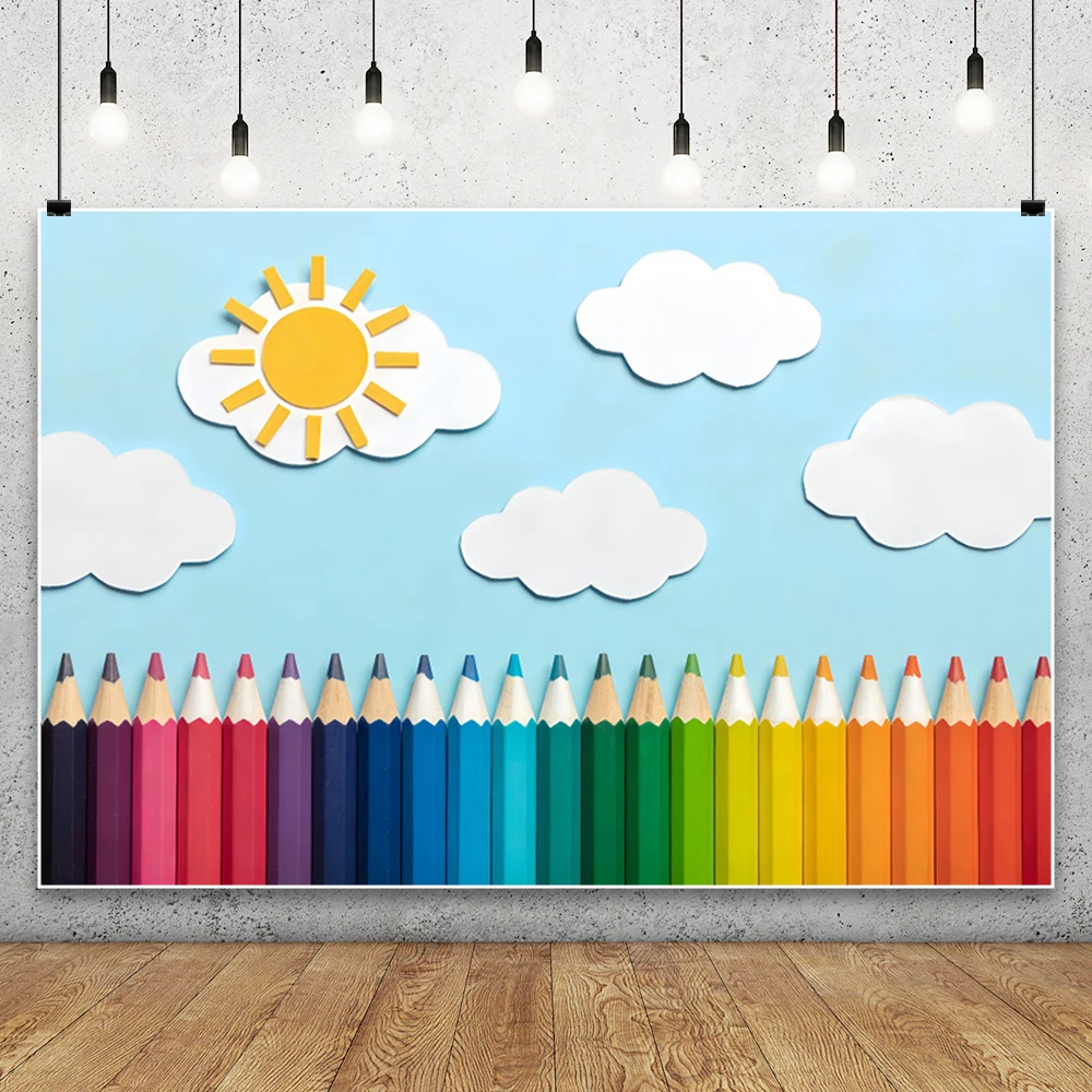 Back to School Photography Backdrop Children First Day of Preschool Chalkboard Classroom Teacher Student Party Photo Background