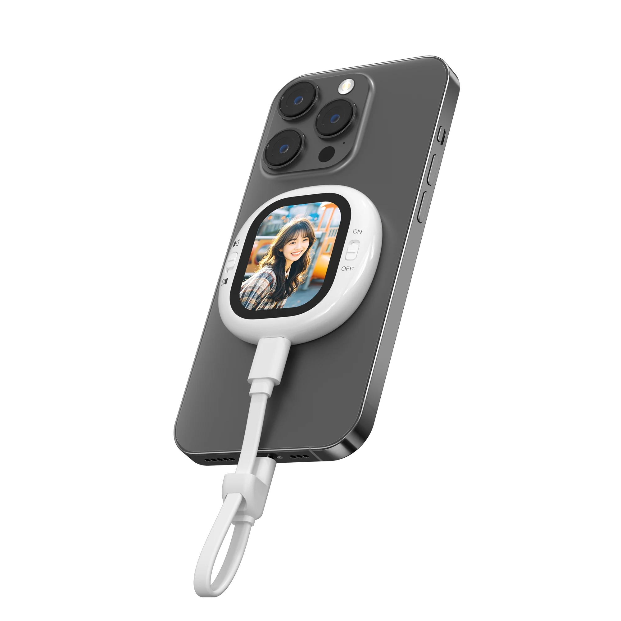 Selfie     with Round Design Plug-and-Play Vlog Feature for Phone Accessories