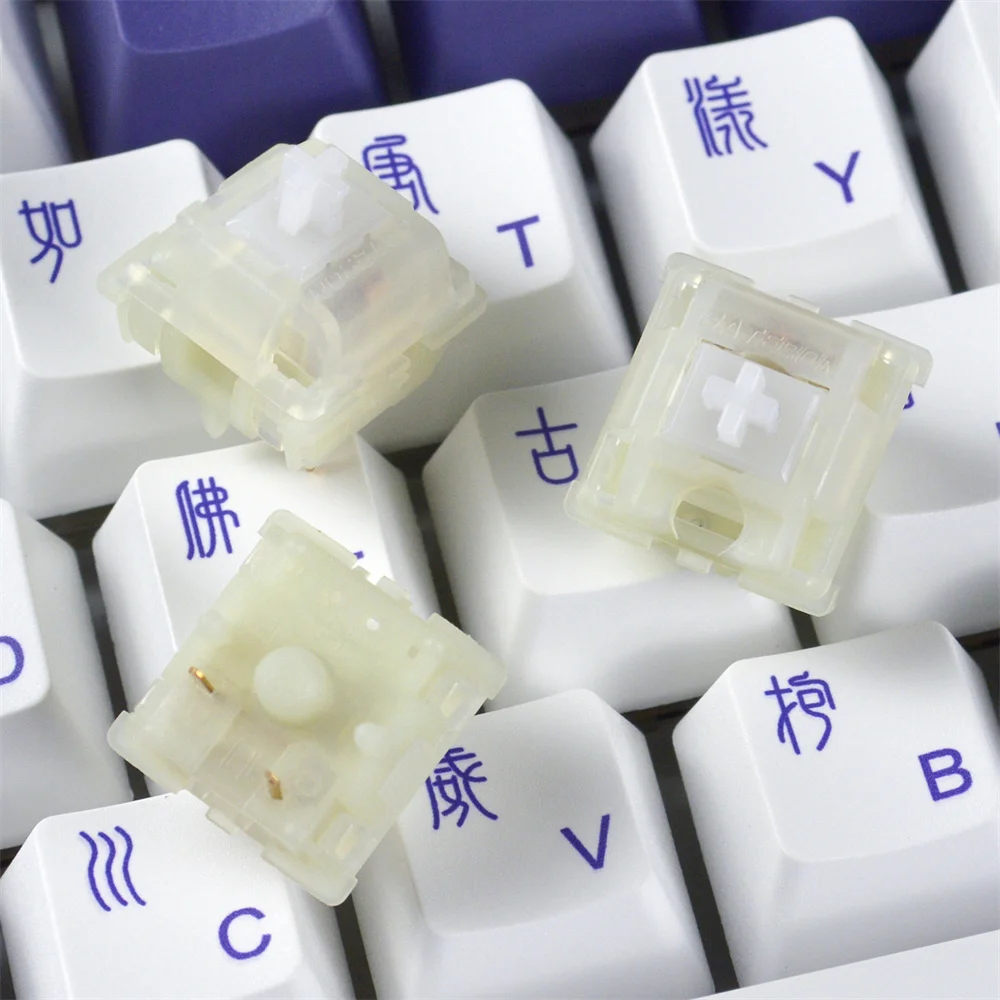 Gateron interruptores blancos lechosos pro, prelucidos, 5 pines, interruptores de teclado para teclados mecánicos MX