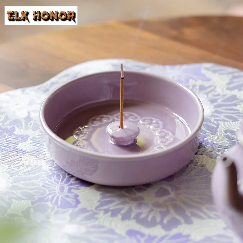 Purple Incense Holder Zen Garden Incense Burners Consecrate Smell Distributor Censer Chinese Tea Set Supplies Ornaments Craft