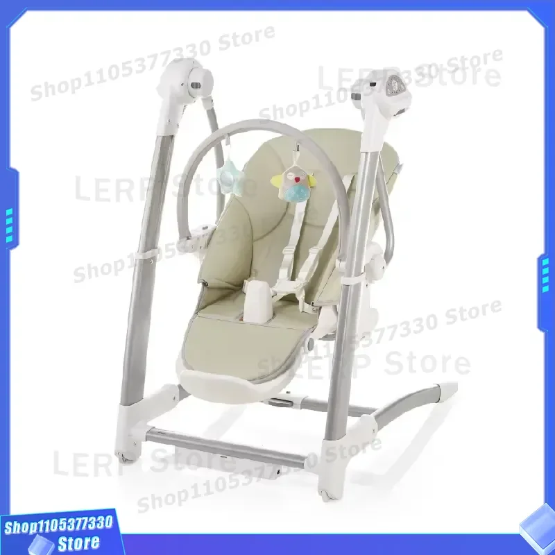 Purorigin Electric Baby Crib Folding Metal Cradle with Rocking Function for Nursery and Living Room Newborn Infant Bed