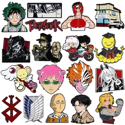 Japanese Anime Enamel Pin Manga Badges on Backpack Pochita Brooches For Women Cartoon Lapel Pin Cosplay Accessories Toys Gifts