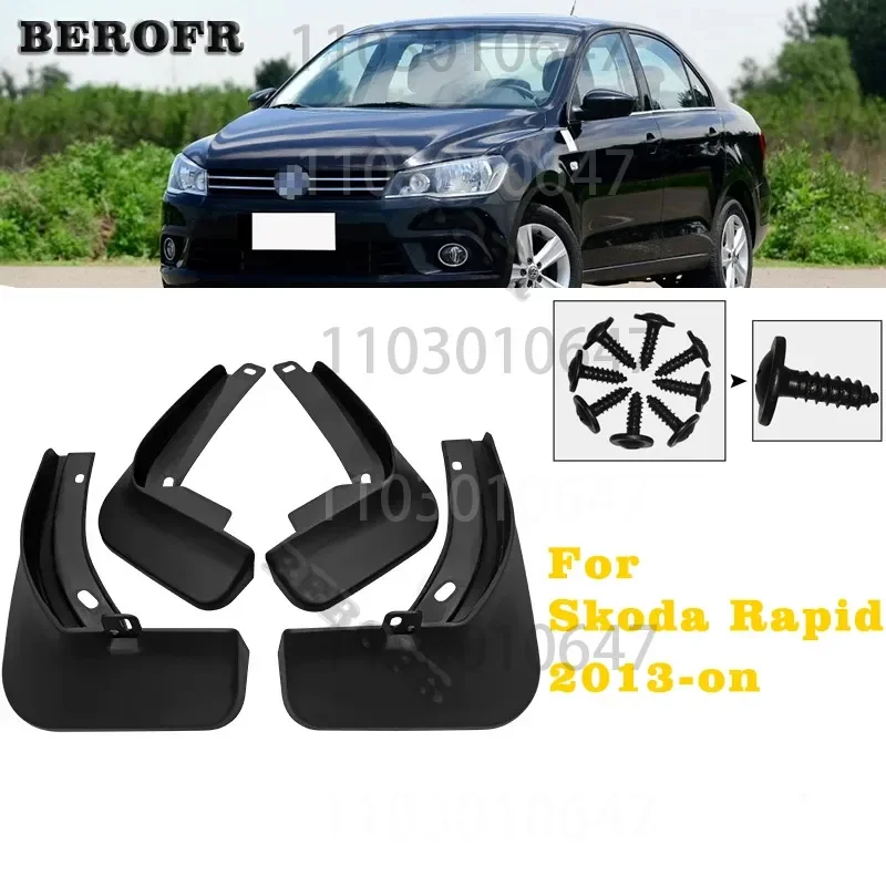 4 шт. брызговики для Skoda Rapid Spaceback Hatchback 2013-на аксессуары для передних и задних колес 2014 2015 2016 2017 2018 4 шт. брызговики для Skoda Rapid Spaceback Hatchback 2013-на аксессуары для передних и задних колес 2014 2015 2016 2017 2018