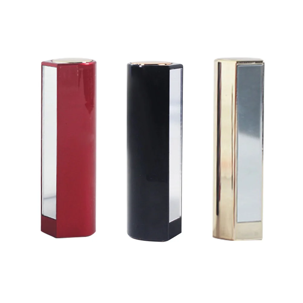 3Pcs 12.1mm Empty Lip Balm Containers with Mirror Easy Push Wheel Dispenser Reusable Lipstick Tube for on The Go