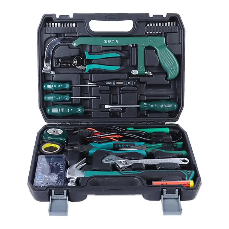 Tool Set For Home 39-Piece Tool Kit With Drill Basic Homeowner Tool Kit Household Tool Set Complete Toolbox Set With Storage Box