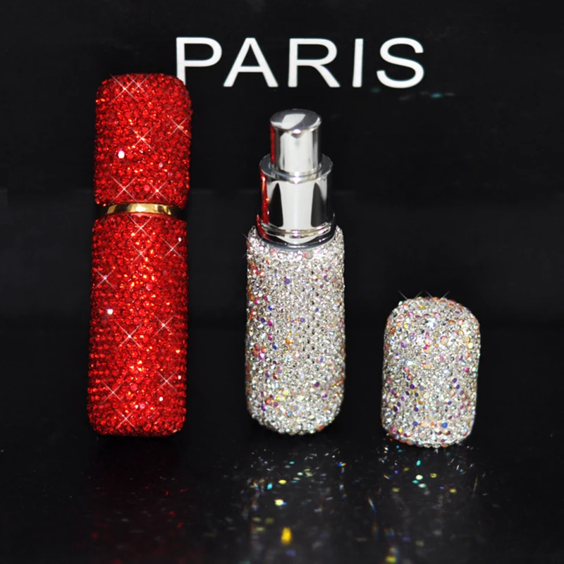 10ml Portable Mini Refillable Perfume Bottle Atomizer Travel Bottle High-End Bling Glitter Spray Bottles Crystal Perfume Bottle