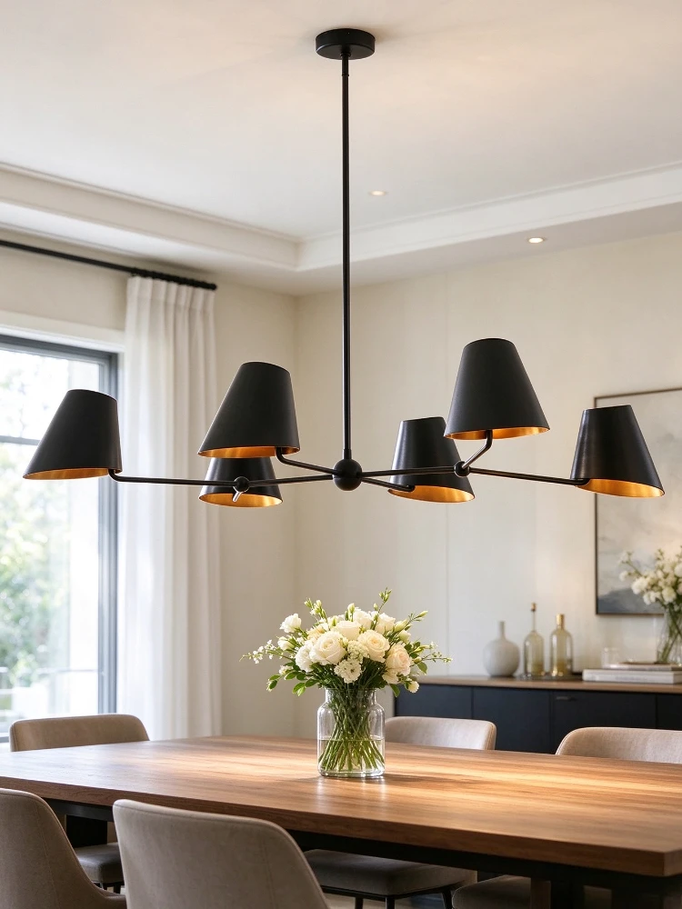 Copper American style minimalist retro villa restaurant pendant light dining table island table conference room pendant light