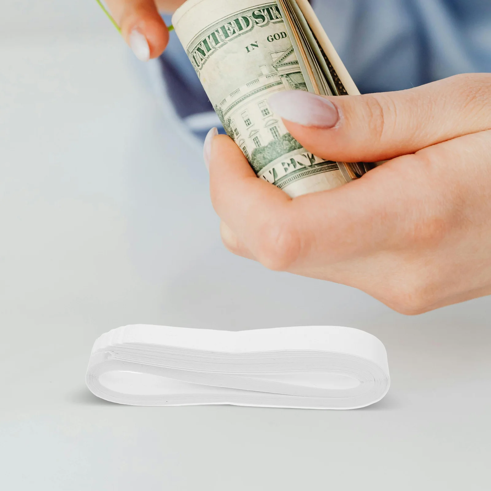 40 Pcs Banknote Paper Cash Strap Bands Wrappers Currency Straps for Blank White Banknotes Lightweight Practical