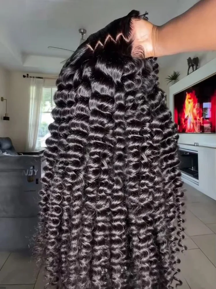 30 بوصة الشعر البشري 13x4 360 HD الدانتيل الباروكة الأمامية البرازيلي فضفاض عميق شعر بشري مجعد كامل الدانتيل شعر مستعار أمامي قطعها للنساء