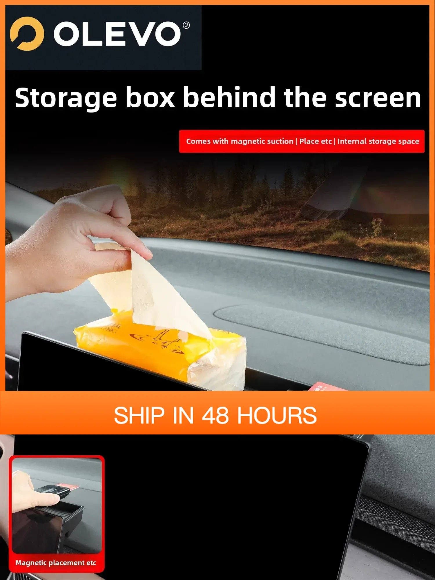 

New For Xpeng X9 2025 Screen Back Storage Box Center Console Dashboard Organizer Tray Car Stowing Tidying Accessories