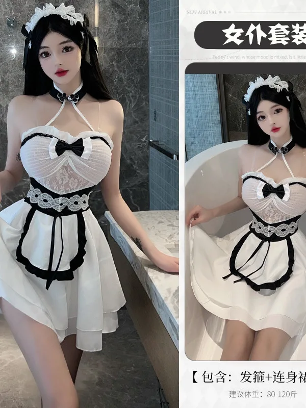 Sexy Vrouwen Sexy Anime Meid Kleding Meid Uniformen Gewaden Jurk Elegante Mesh Kant Sexy Koreaanse Vrouwen Mini Jurk Sweet 2024 New O7uk