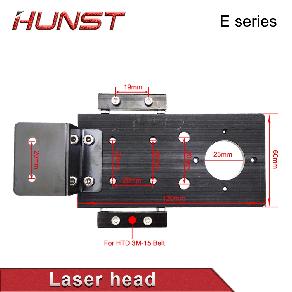 Hunst E Series CO2 Laser Head for Lens D20MM FL50.8 & 63.5 & 101.6 MM Mirror 25MM for Laser Engraving and Cutting Machine