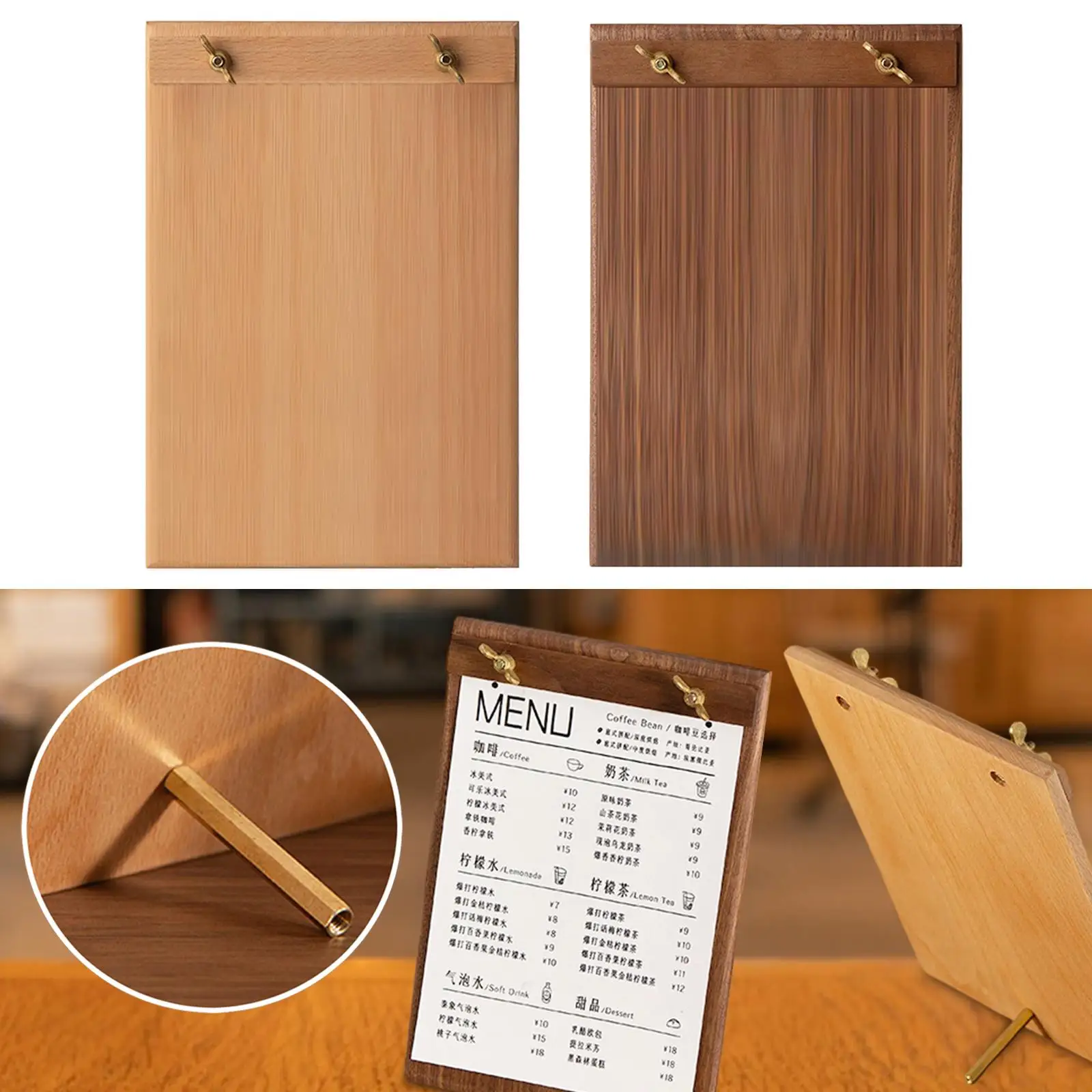

Wood Sign Holder Flyer Display Frame,Detachable,A5 Label Stand,Table Card Flip Display Menu Holder for Office Wedding