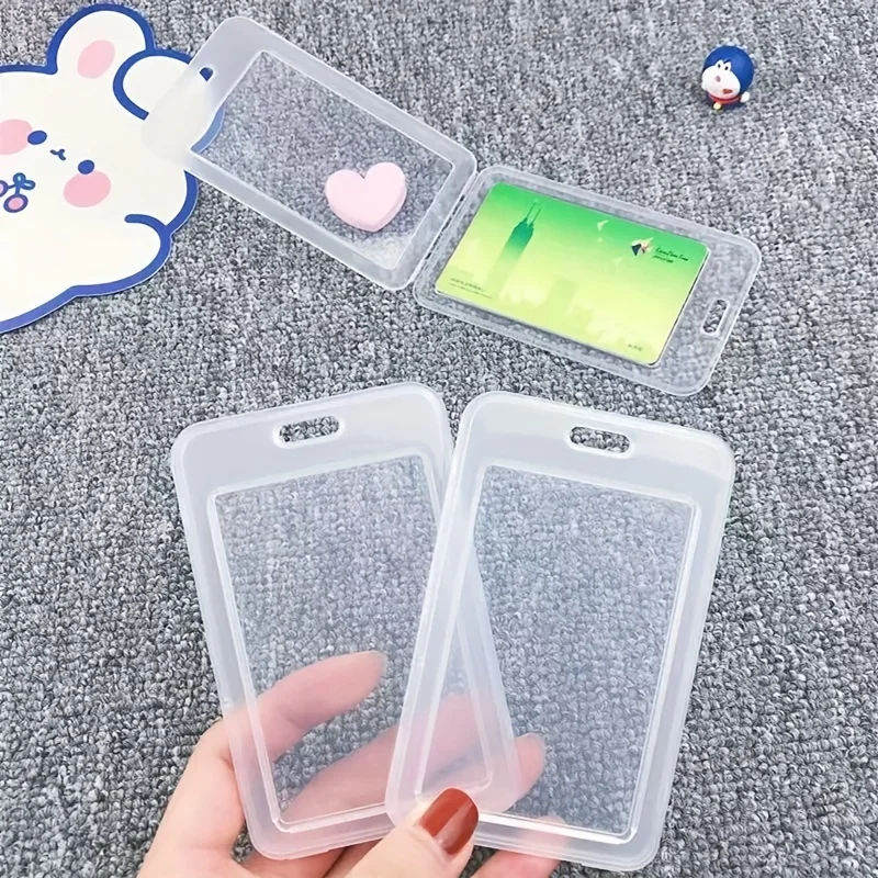 8pcs Transparent Vertical ID Card Badge Holder: Perfect for Campus Certificates, Admission Cards, and More!