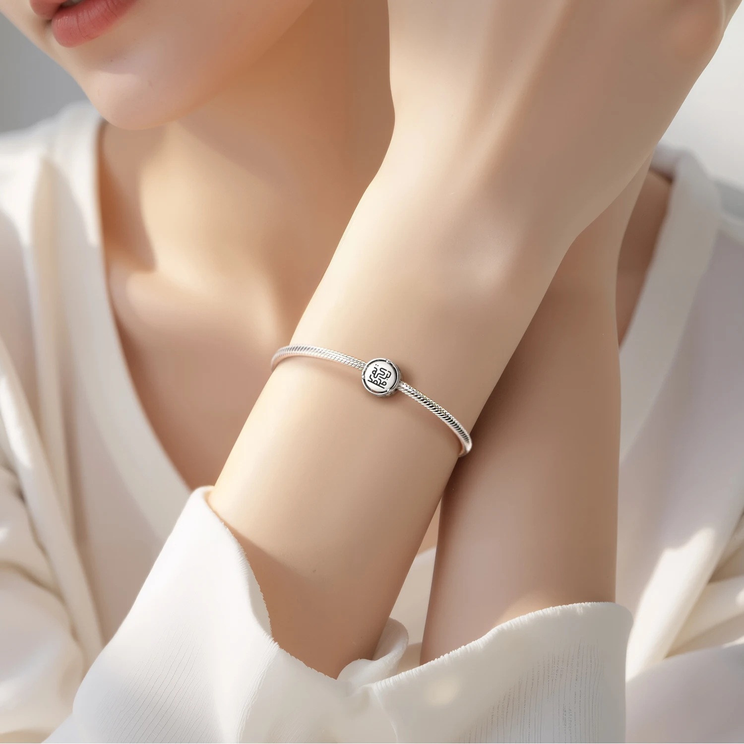 Abalorio con símbolo de Plata de Ley 925 de Islam Barakat Mohammed, compatible con Pulsera Original, accesorios de joyería Diy, cuentas familiares
