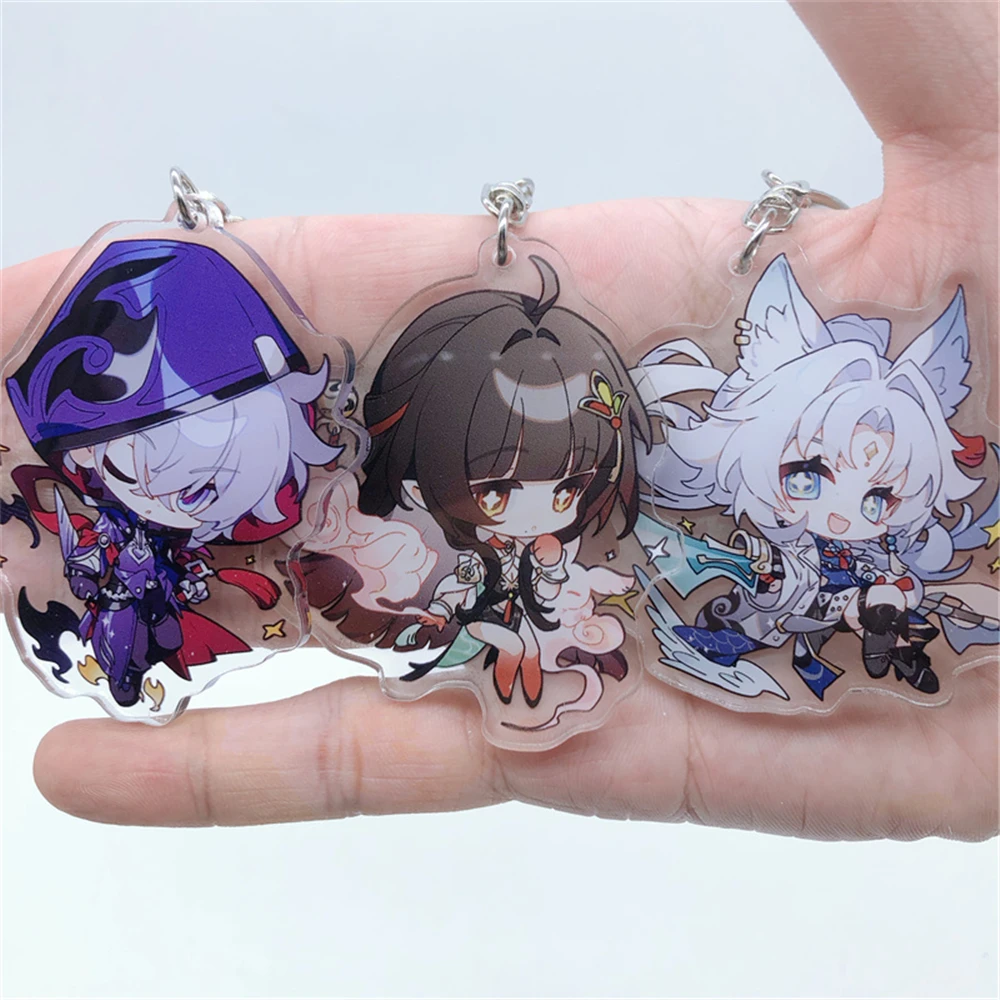 Game Honkai Star Rail Moze Lingsha Feixiao Cosplay Acrylic Prop Keychain Accessories Pendant Badge