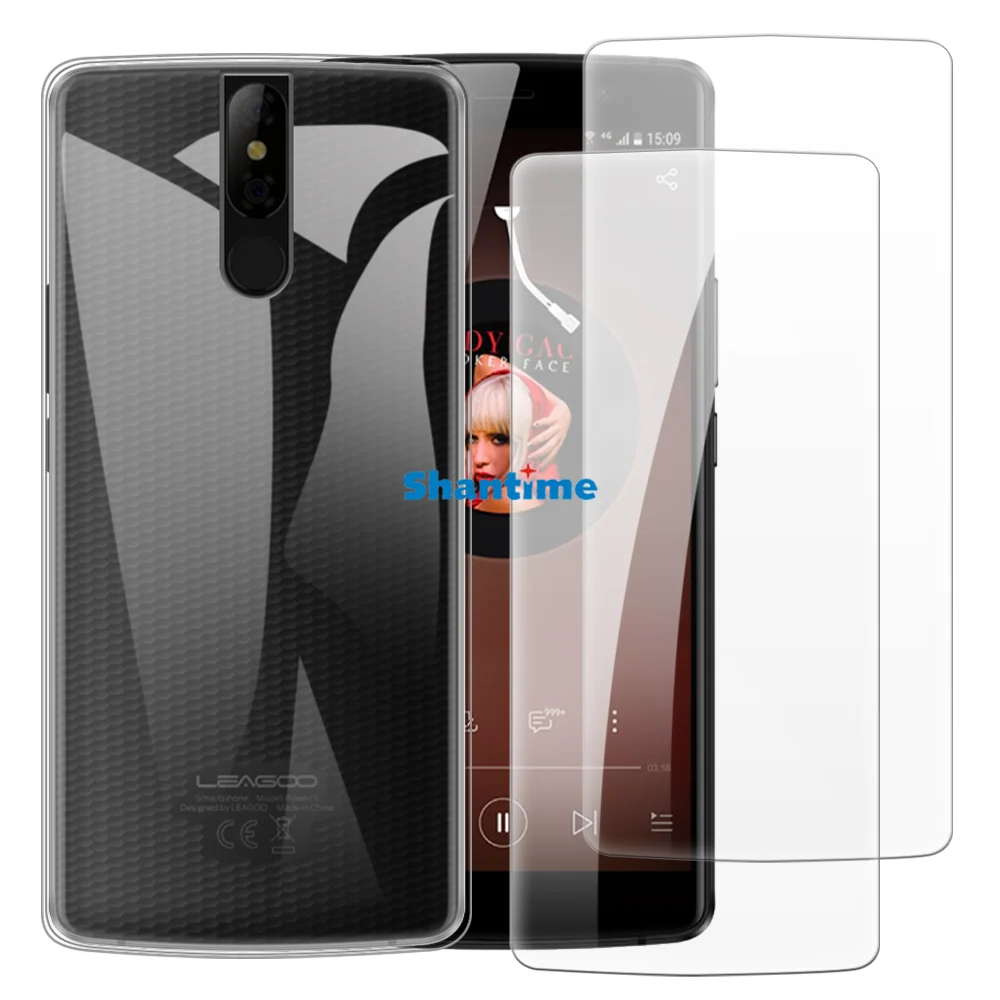 Мягкий чехол + 2 комплекта защитных пленок из закаленного стекла для Leagoo Power 5, защита всего тела