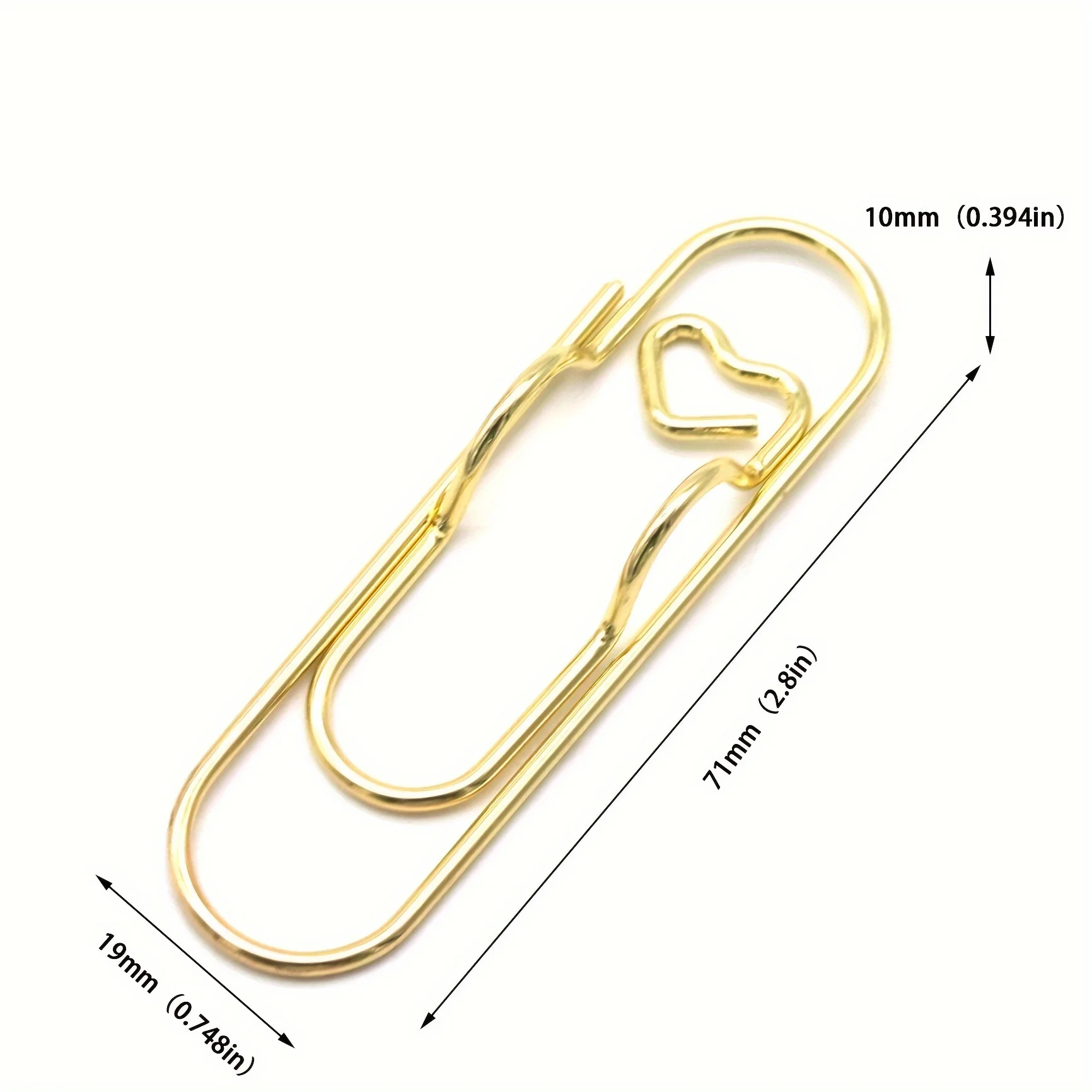 6x Love Shaped Paperclips Multifunctional Paper Fix Metal Pen Holder Clip Journal Document Clips Notebook Pin Accessories