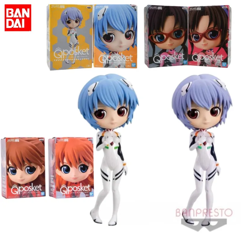 

Bandai Original EVA Anime Figure Qposket REI AYANAMI Soryu Asuka Langrey Action Figure Toys For Kids Gift Collectible Model