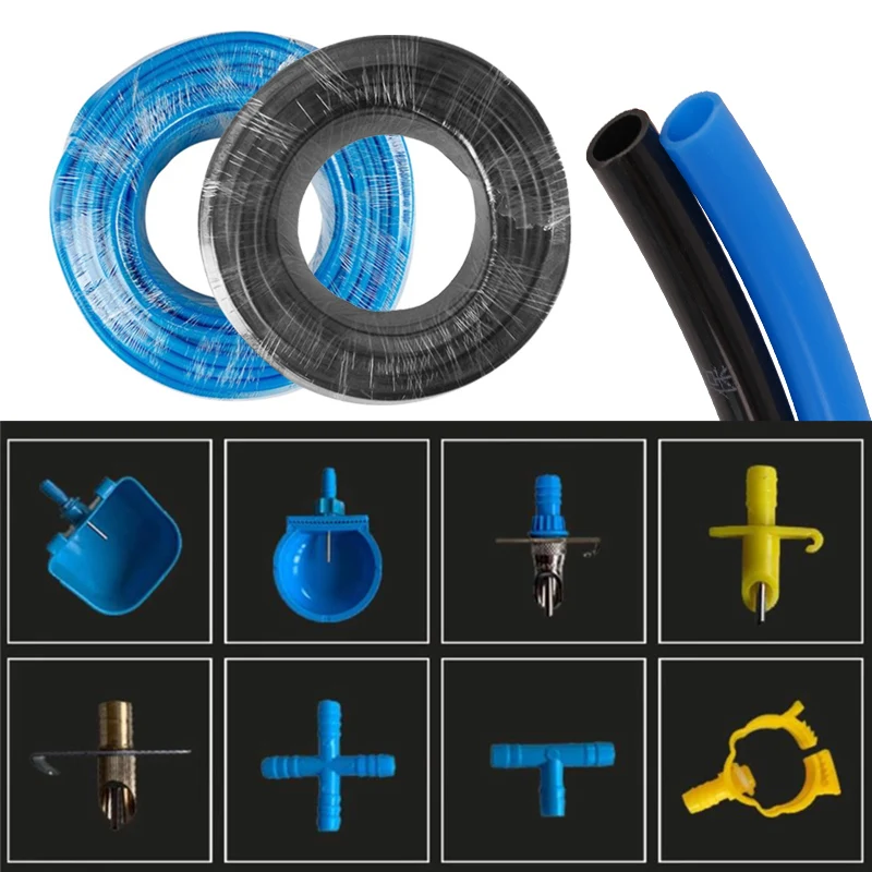 10m Poultry Feeding Specific Drinking Water Hose 9.5mm Interface Water Intake Pipe Can Connect With Drinking Bowl For Poultry