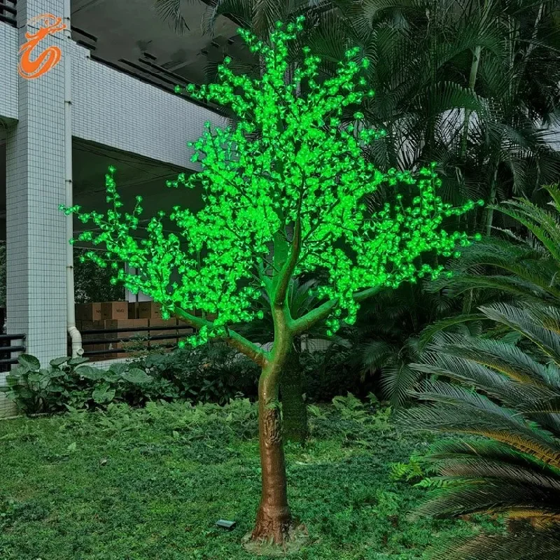 LED Artificial Cherry Blossom Tree Light Christmas Light 3456pcs LED Bulbs 3.5m  Height 110 220VAC Rainproof Outdoor Use Fre