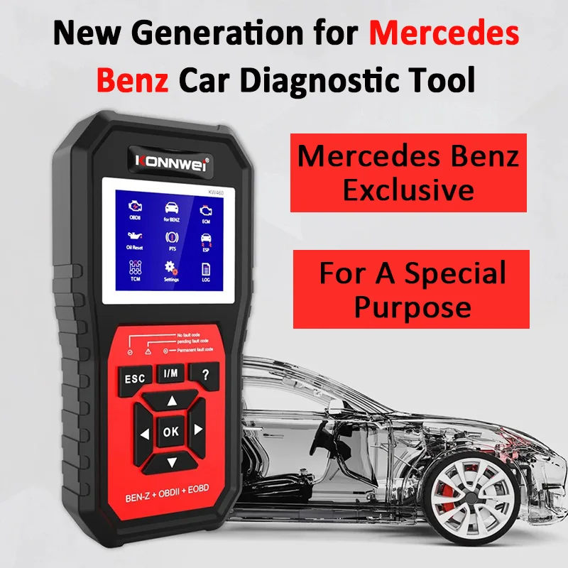 KONNWEI Brand Exclusive Obd2 Scanner For Mercedes-Benz Airbag Oil ABS EPB DPF SRS TPMS Automotive Engine Code Reader Fault Tool