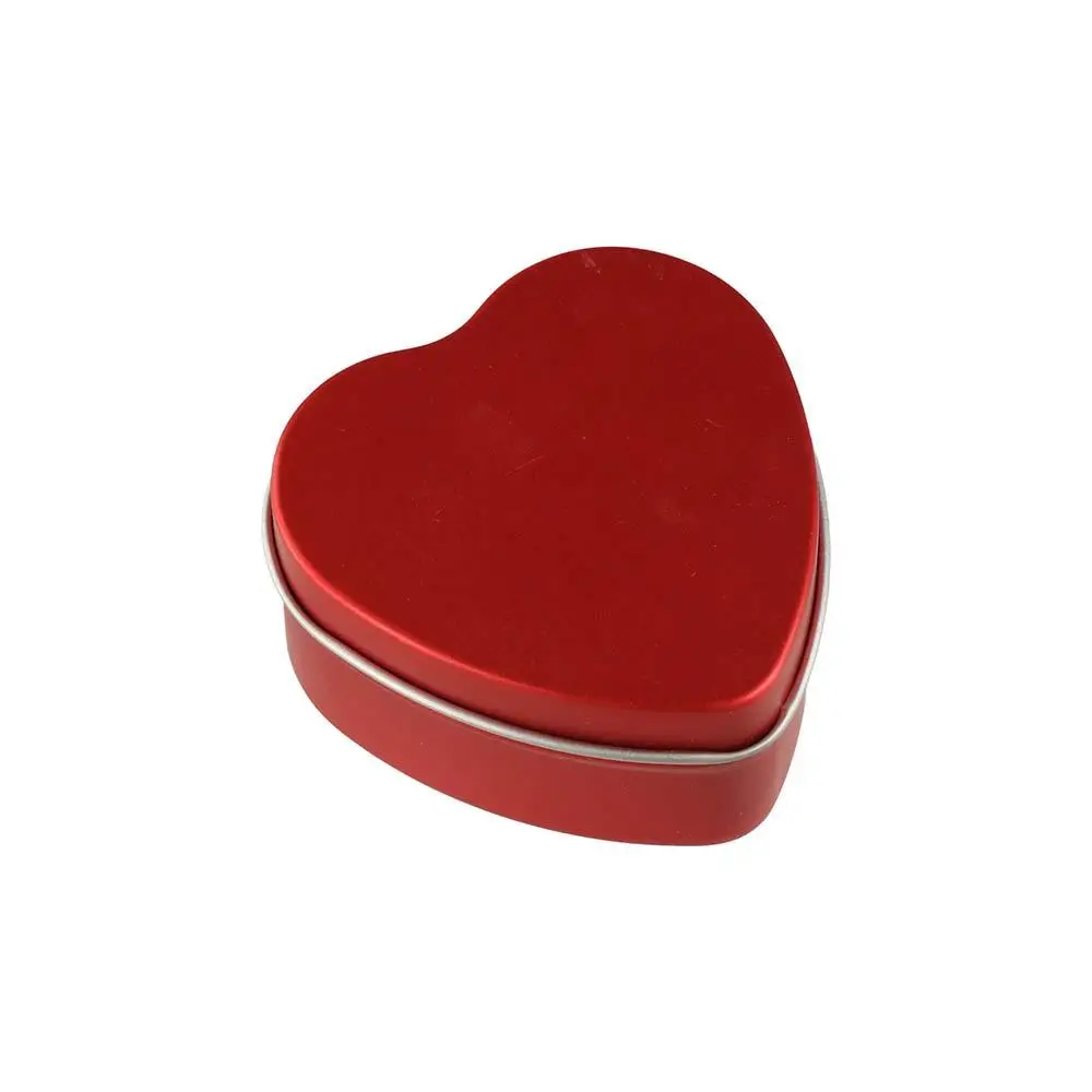 Creative Tinplate Heart Shape Tins Silver/Red/Pink Empty Heart Metal Box with Lid Mini Candle Making Jars DIY
