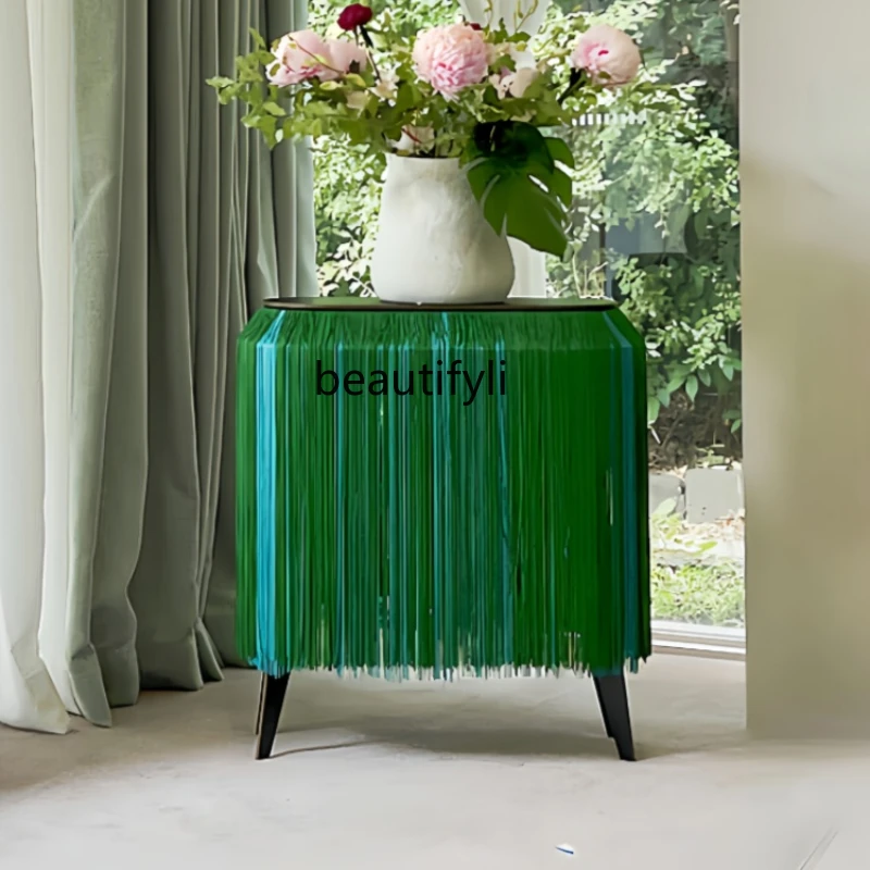 

Decorative Cabinet Modern Light Luxury Home Bedroom Blue Assembled Meal Color Side Cabinet