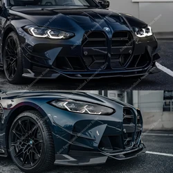 For BMW G81 G82 G83 G80 Gloss Black Front Canards 3.0T Real M3 M4 M Competition 2021-2023 Front Bumper Aero Flicks Blade Tuning