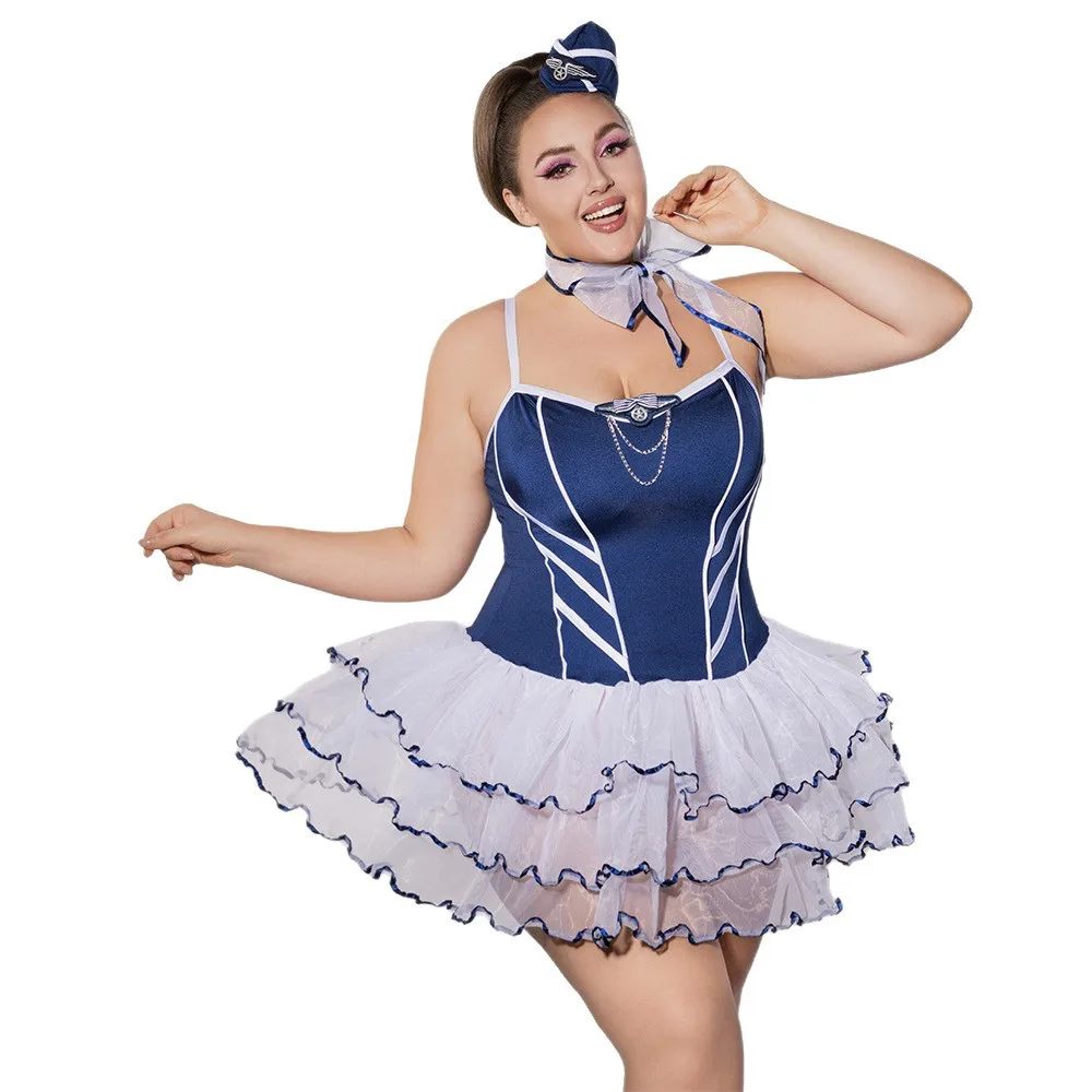 

Новый дизайн, женская сексуальная униформа больших размеров для ролевых игр, униформа створдес, большое женское платье, вечерние костюмы для косплея, XXL, флитер, ночная рубашка