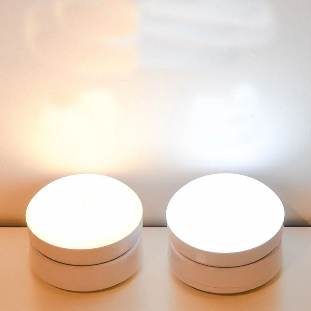 360 Rotated LED Night Light USB Charging Intelligent Human Induction Motion Sensor Light Round Creative Cabinet Light