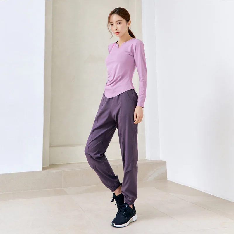 Spring Women Yoga Set Sportswear Loose Quickly Dry Sweatshirt+pant Running Jogger Fitness Gym Workout Casual Set Sport Suit