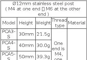PCA-S/PCA-S1 Series Height 30-100mm Optional Stainless Steel Support Rod 12mm Lifting Adjustment Rod Optical Scientific Research