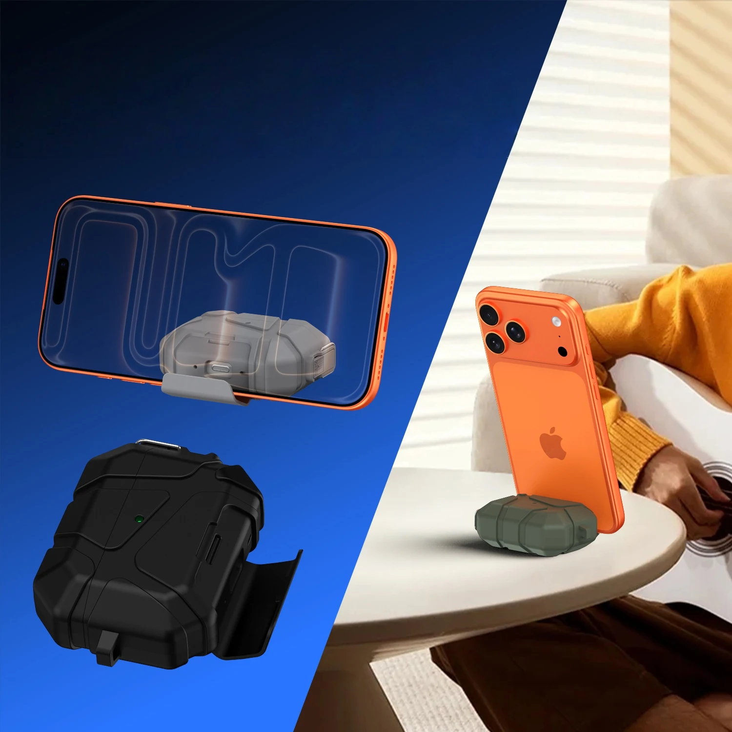 For AirPods Pro3 Secure Lock Case with Phone Stand Design Military Armor Shockproof Protective Case For Airpods Pro 3 Generation view 6