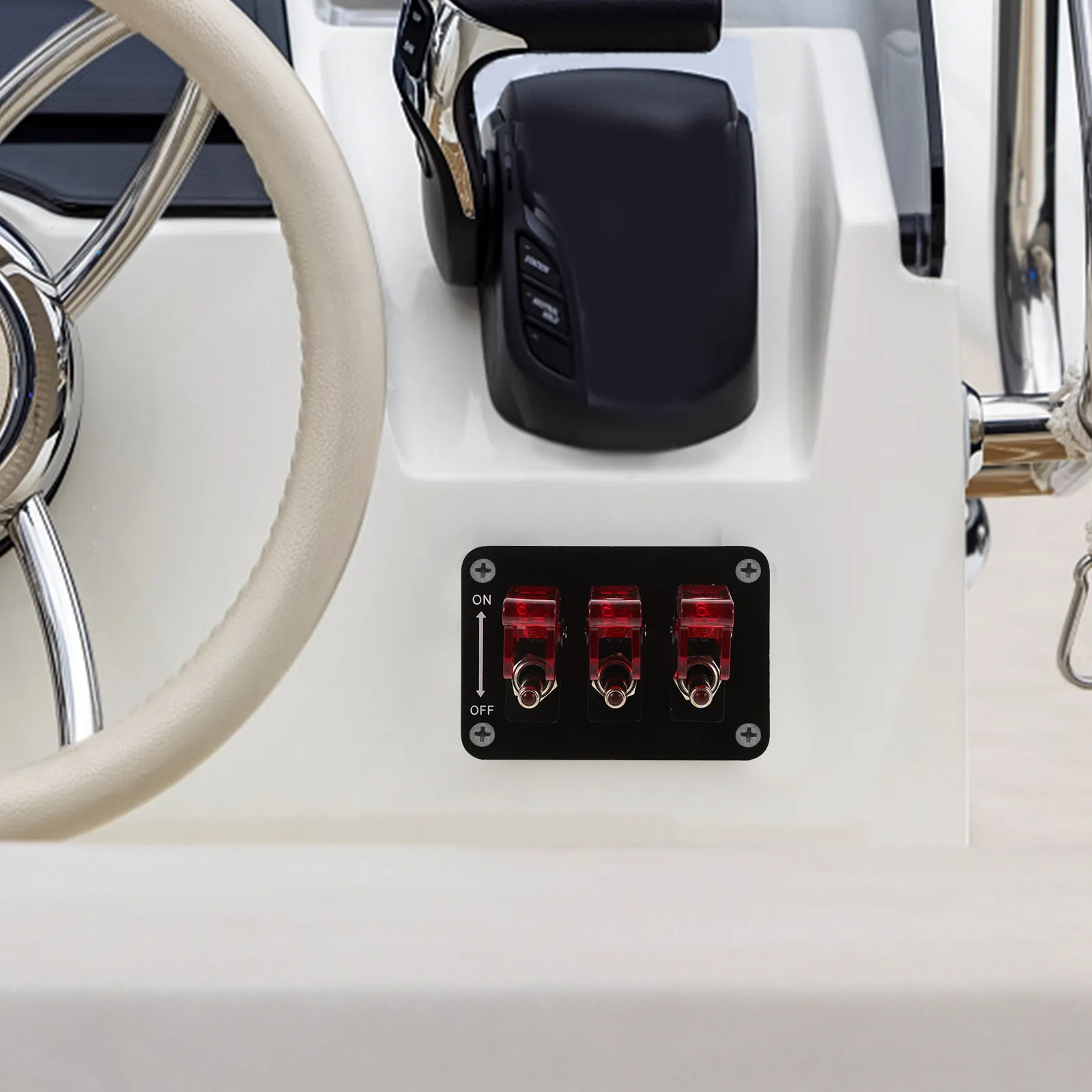 Heavy Duty Waterproof Toggle Switch LED Lighted Boat Rocker Switch Marine on Off 3 Position 12V Panel Switches 12 Volt on Off