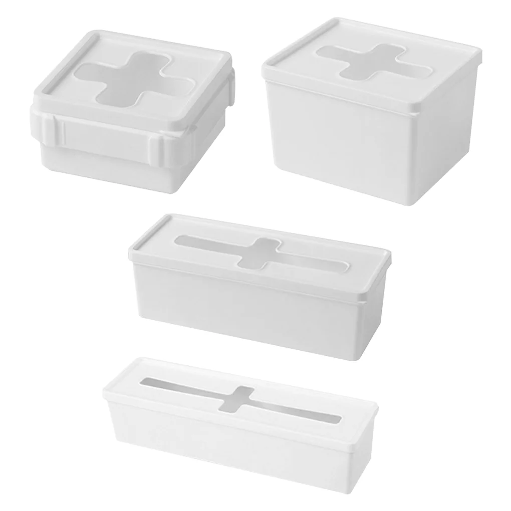 Jewelry Storage Box Plastic Tissue Container Sundries Drawer Organizer with Cap  Heighten Large