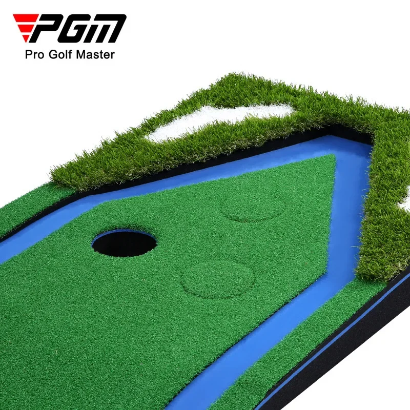 PGM Indoor Golf Green Trainer with Track Multi Hole Simulation Lawn Putting Mat Home Golf Practice Trainers Auto Ball Return