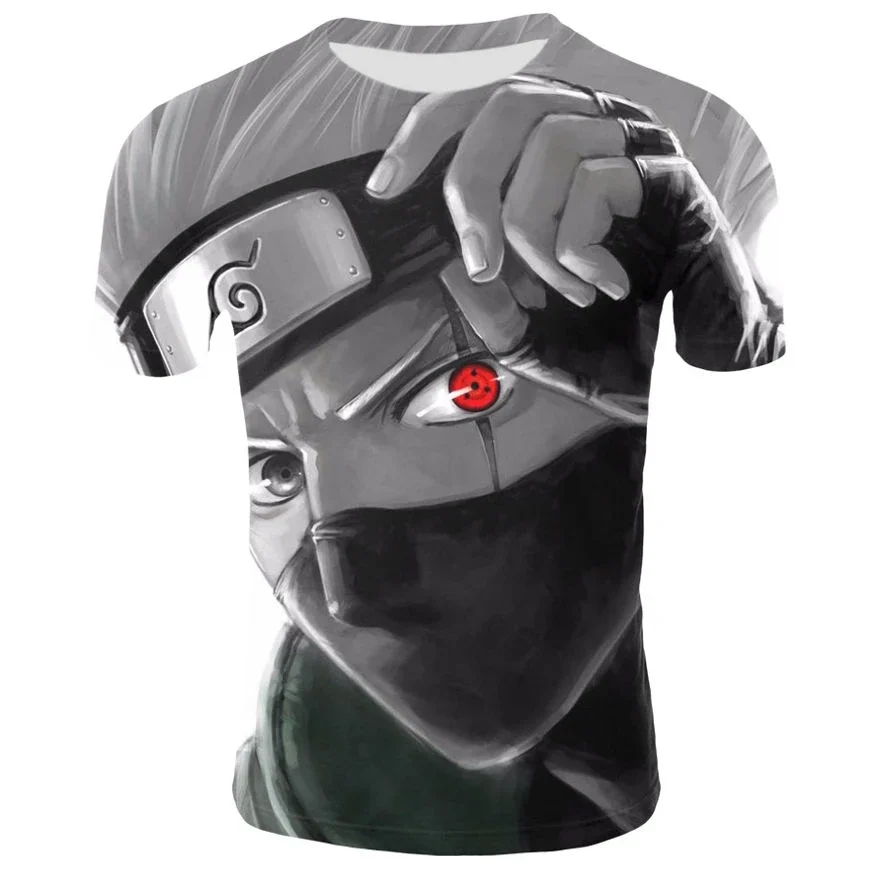 Anime Naruto T-shirt Uchiha Sasuke 3d Printing Fashion Men's T-shirt Street Casual Oversized Short-sleeved Boys T-shirt Tops